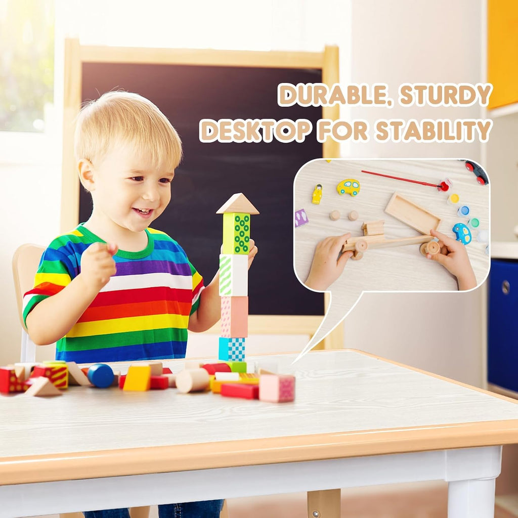 Kids Table and Chair Set for Toddlers - Adjustable Activity Center with Non-Slip Legs & Graffiti-Proof Surface Ages 3-12