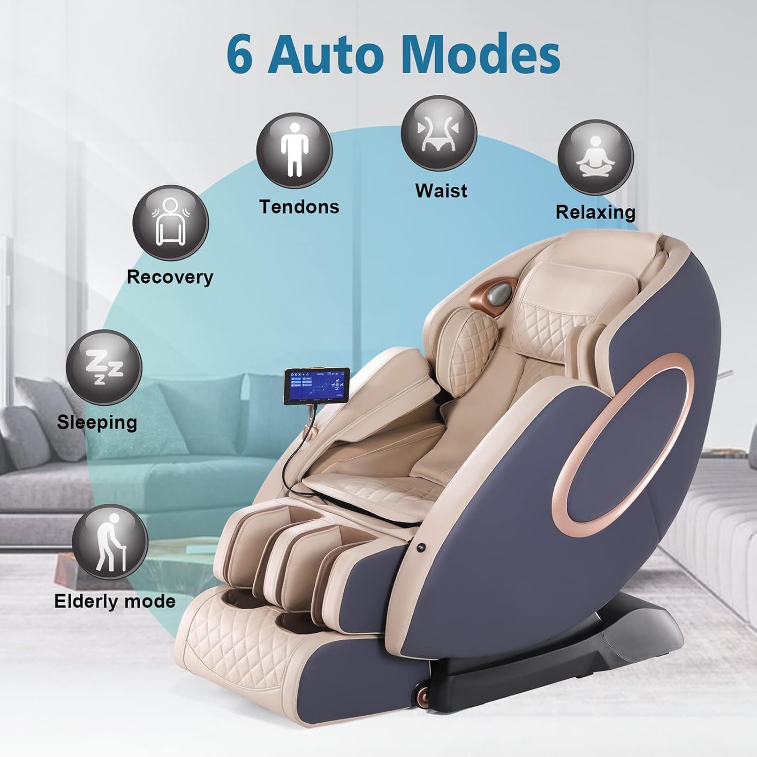 OWAYS 3D Massage Chair, SL-Track Full Body Shiatsu Massage Chair Recliner with Yoga Stretching, Anion, Zero Gravity Massager, Heating and Foot Roller