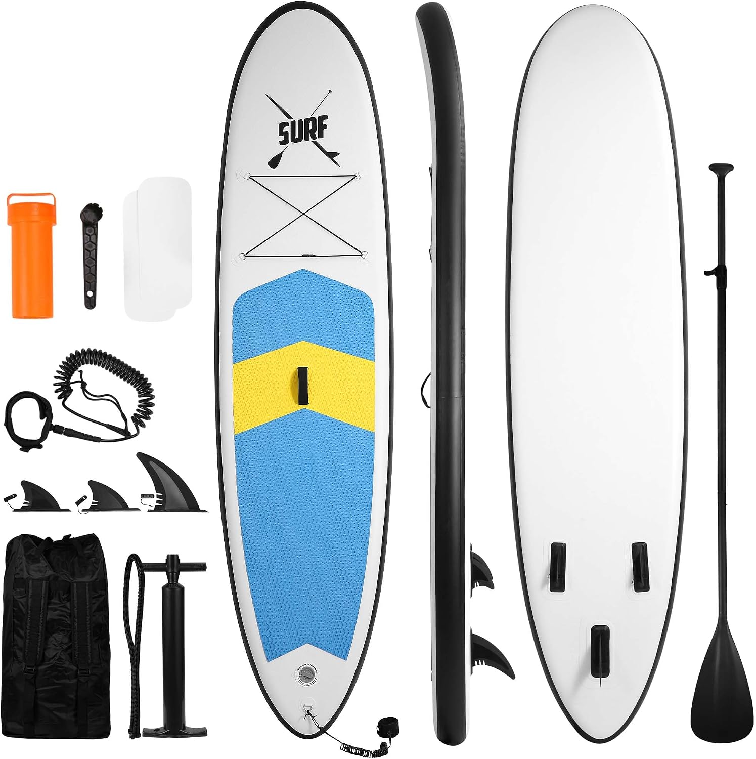 BODIOO Inflatable Paddle Board Stand Up Paddle Board SUP Board with 120'x30'x6' for Youth & Adults Summer