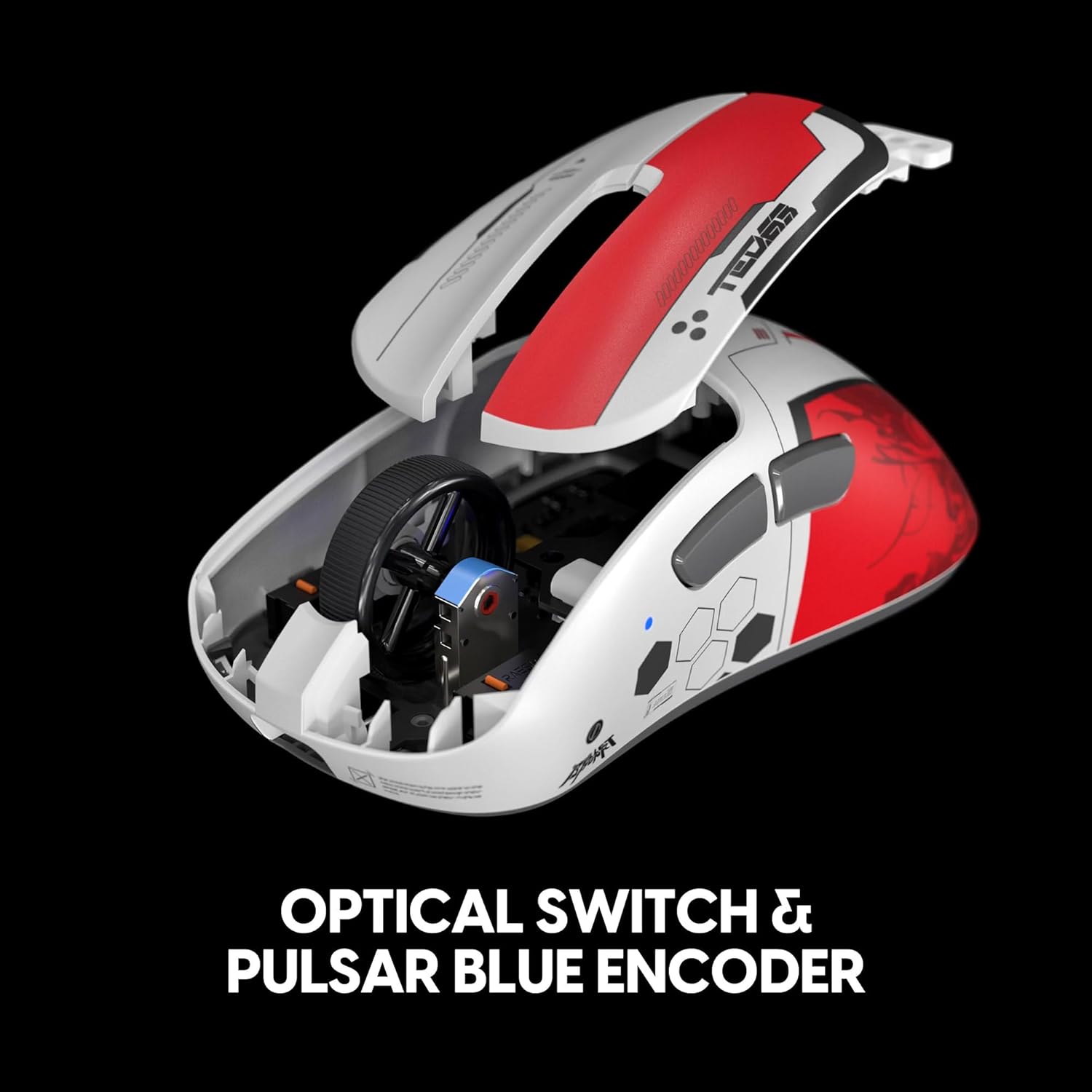 Pulsar x Quiccs Limited Edition - Xlite v4 Wireless Gaming Mouse, Ultra Lightweight 1.9 oz (54g), Ergonomic, Optical Switch, 32000 DPI, 750 IPS, XS-1 Sensor, 8k Compatible (Mini)