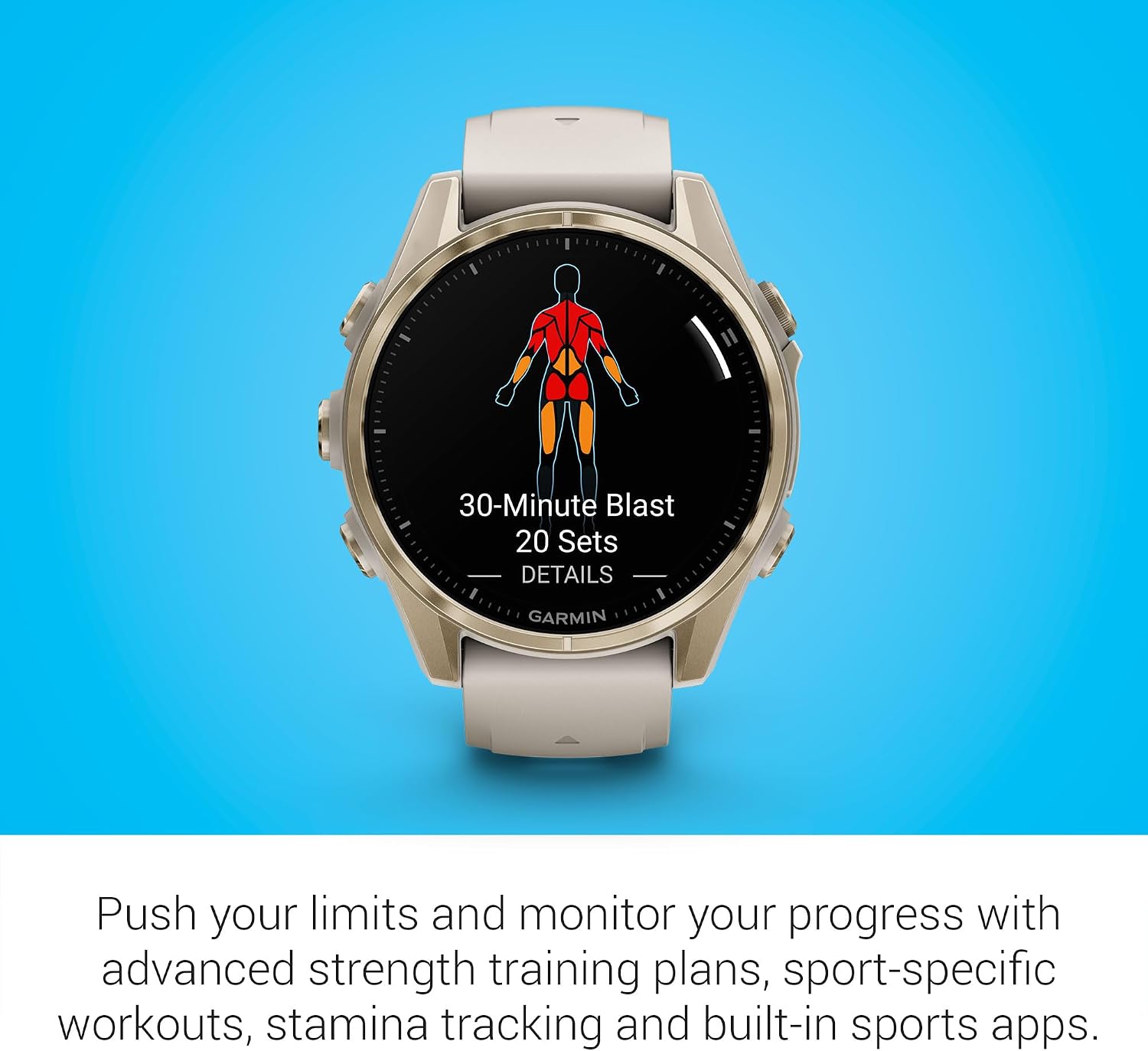 Garmin Fenix 8 Premium Multisport GPS Running Smartwatch, 43 mm | AMOLED, Dive-Rated, Built-in Flashlight | Soft Gold with Dark Sandstone Band with Signature Series Charging Stand