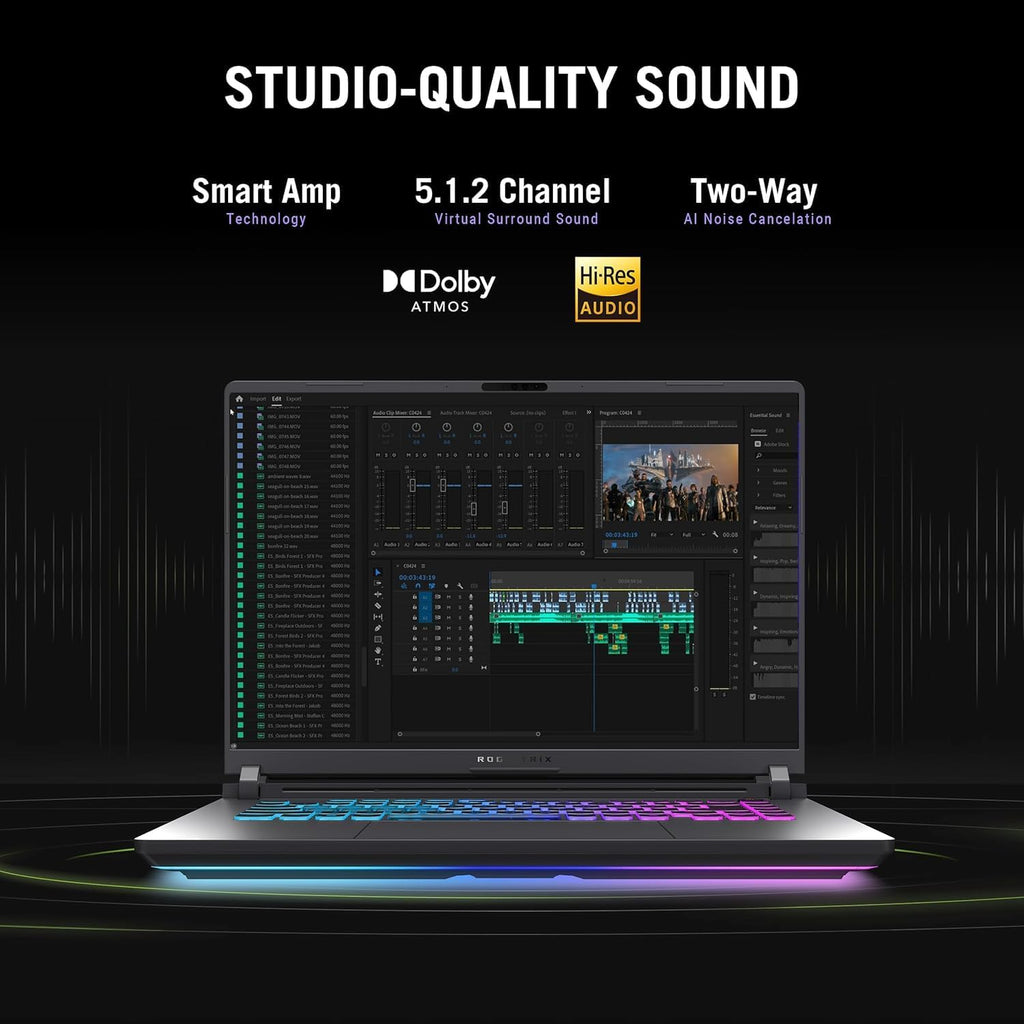 ASUS ROG Strix G16 Gaming Laptop, Intel 16-Core i7-14650HX, NVIDIA RTX 5060, 16' FHD+ 16:10 165Hz/3ms Display, 32GB DDR5, 2TB Gen 4 SSD, Dolby Atmos, Hires Audio, Windows 11 Pro, Wi-Fi 7, Accessories