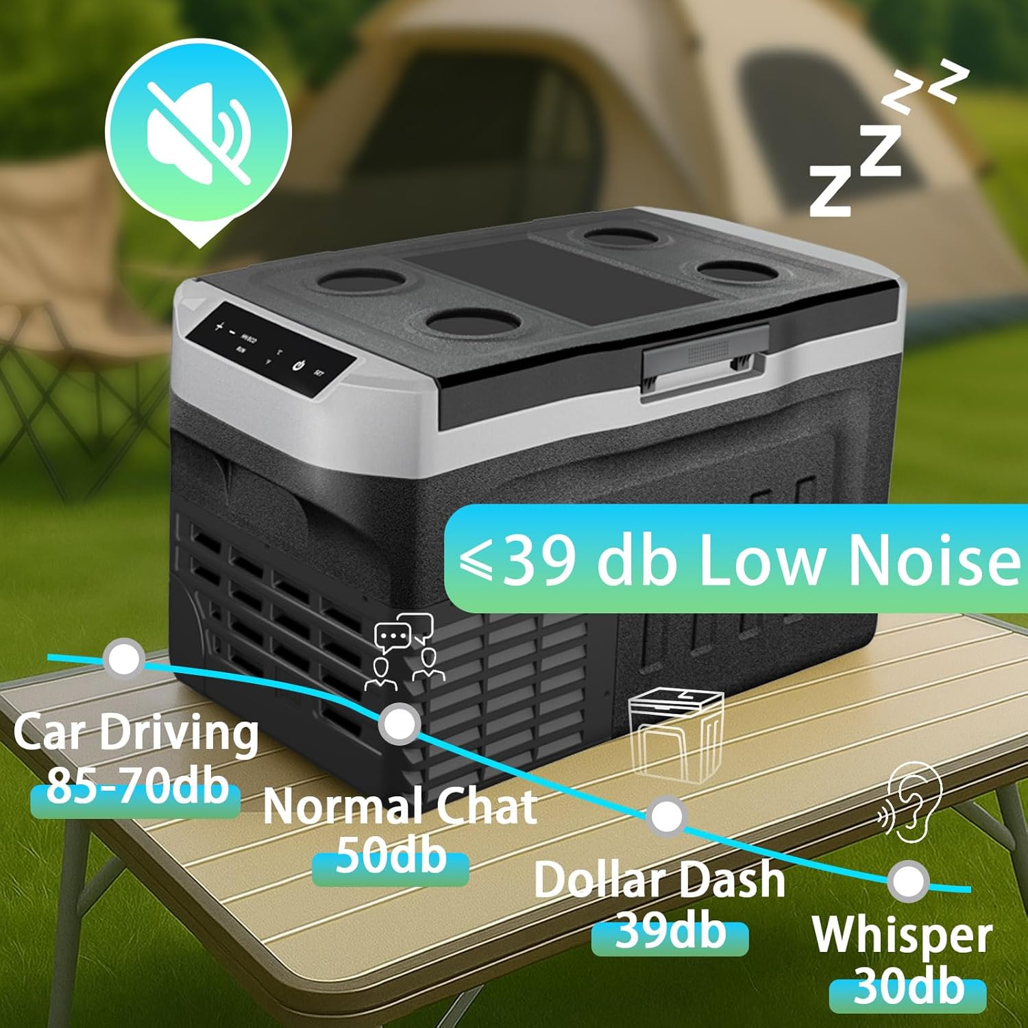 12 Volt Refrigerator, 23QT(22L) Mini Portable Car Fridge, Freezer Compressor Electric Cooler -4℉~68℉, 12/24V DC 100-240V AC for Truck Van RV SUV Travel Camping Road Boat Trips