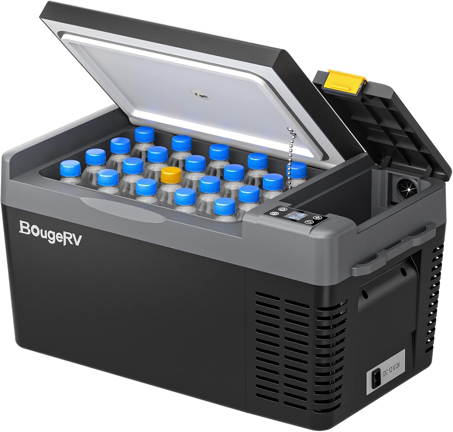 BougeRV 12 Volt Refrigerator, CRPRO 21 Quart 12V Car Fridge, Portable Freezer (-8℉~50℉), Compressor Cooler with 12V/24 DC, 110-240 AC for Outdoor Camping Overlanding Truck RV SUV Van