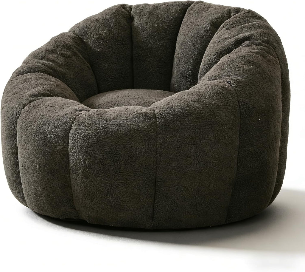 Bean Bag Chair Gaming Sofa for Adults & Kids, Big Beanbag Chairs Reading Couch with Ergonomic Armrests, Oversized Memory Foam Lounge Chair for Living Room/Bedroom, Dark Gray