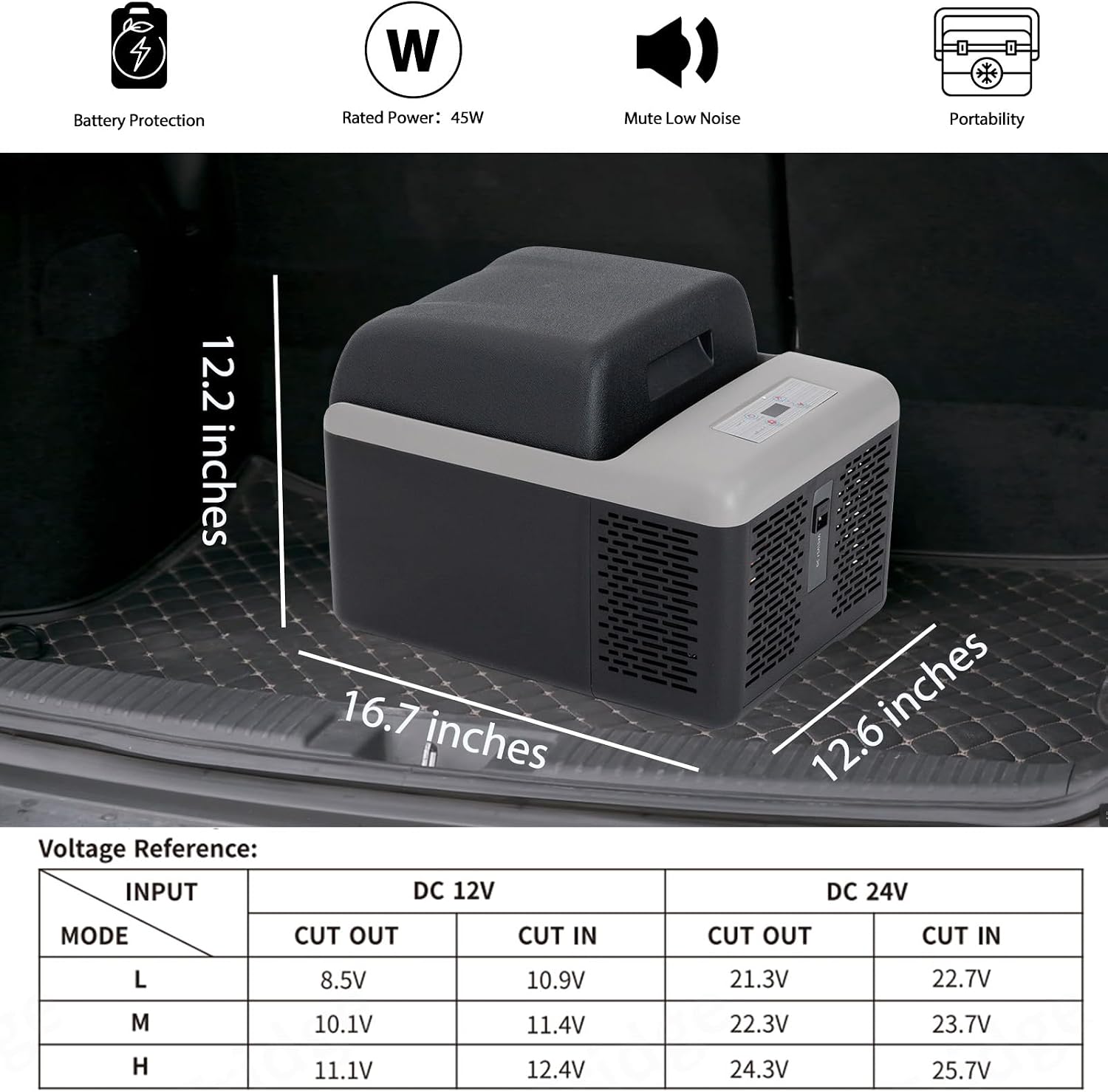 Alpicool C12PT Portable Car Freezer Cooler, 12 Volt Car Refrigerator, 12 Quart Fast Cooling, with 12/24V DC and 100-240V AC for Outdoor, Camping, RV, Truck (Black&Grey)