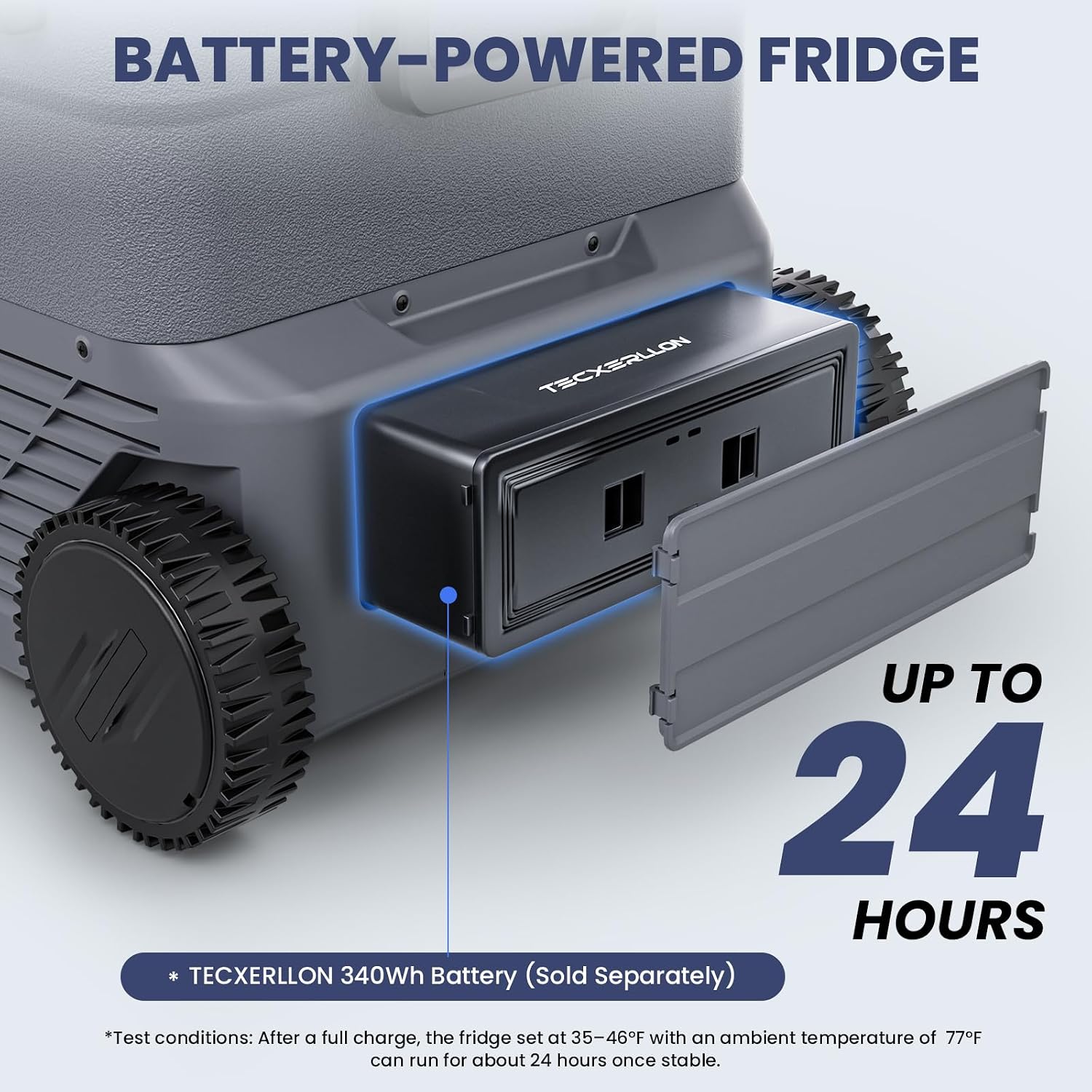TECXERLLON 12 Volt Car Refrigerator Dual Zone Electric Cooler, 50 Quart Portable Freezer Fridge with APP Control, Compatible with Detachable Battery (Not Included), for Overlanding, Camping, RV, Truck