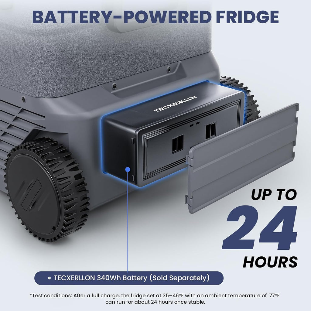 TECXERLLON 12 Volt Car Refrigerator Dual Zone Electric Cooler, 58 Quart Portable Freezer Fridge with APP Control, Compatible with Detachable Battery (Not Included), for Overlanding, Camping, RV, Truck