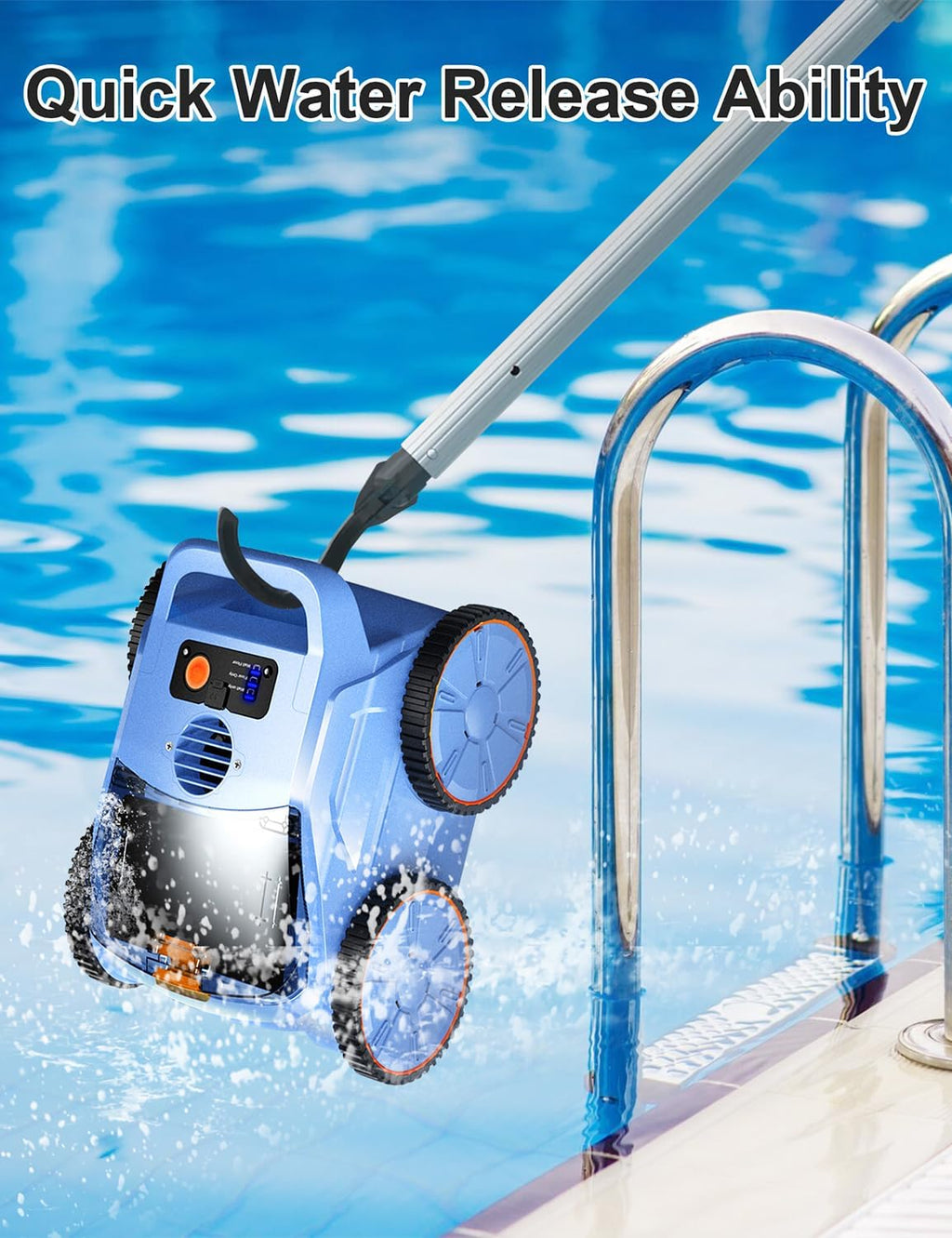 Robotic Pool Cleaner for Inground Pools, OOTDAY Cordless Robotic Pool Vacuum, Pool Robot with Smart Navigation, Floor/Wall/Waterline Cleaning, 150 Mins Runtime, Pools up to 2000 Sq.ft