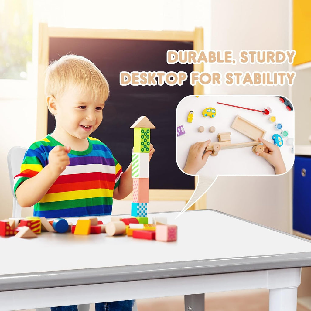 Kids Table and Chair Set for Toddlers - Adjustable Activity Center with Non-Slip Legs & Graffiti-Proof Surface Ages 3-12