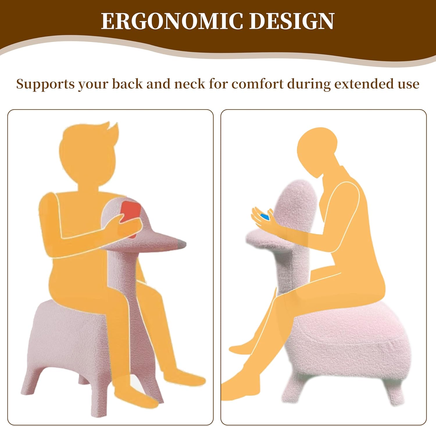 Animal Shape Gaming Chair, Soft Lamb Wool, Cute Duckbill-Shaped Chair for kids, Deep Cushion, Small Sofa for Small Space, Ideal for Bedroom/Living Room/Office, Stylish Furniture, Easy Assembly, Pink