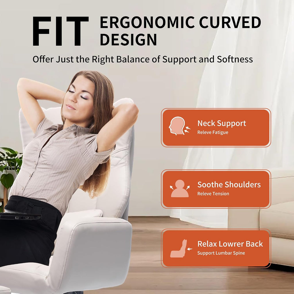 Criss Cross High Back Office Chair with Foot Rest, Ergonomic Cross Legged Desk Chair with Flip-up Armrest, Cozy Reclining 155°Swivel Chair for Home Office, Computer and Entertainment (Beige)