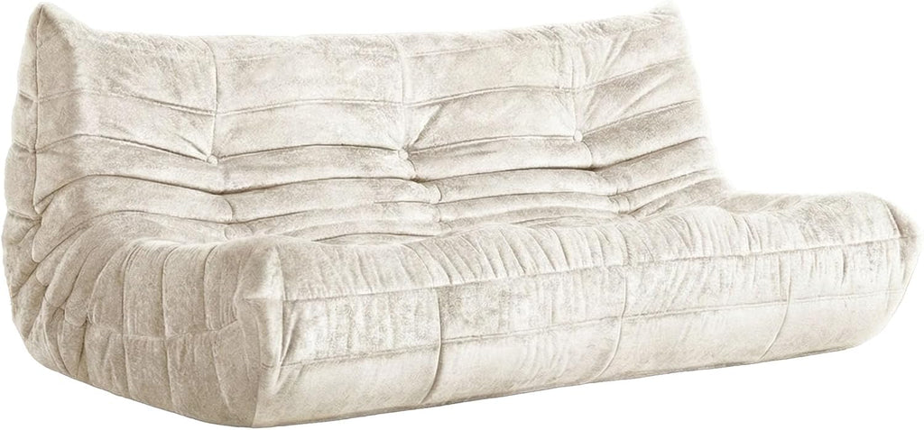 Bean Bag Chair, 3 Seater Fireside Chair, Giant Bean Bag Chairs for Adults, Lazy Large Floor Bean Bag Sofa for Living Room, Bedroom, Dorm, Office(Beige)