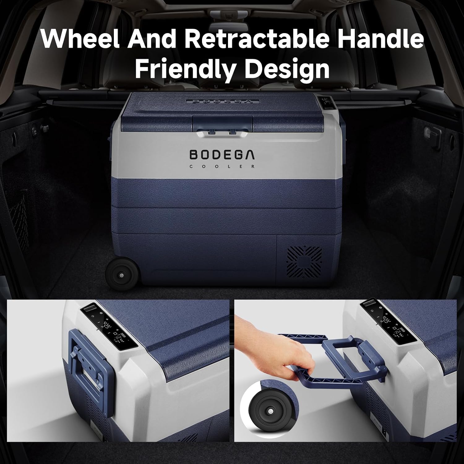 BODEGA COOLER 12 Volt Car Refrigerator,64 Quart Portable Fridge Cooler APP Control,-4℉-68℉ 60L Dual Zone Car Freezer Cooler, 12/24V DC and 100-240V AC for Camping,Travel,RV,Boat,Van,Road Trip