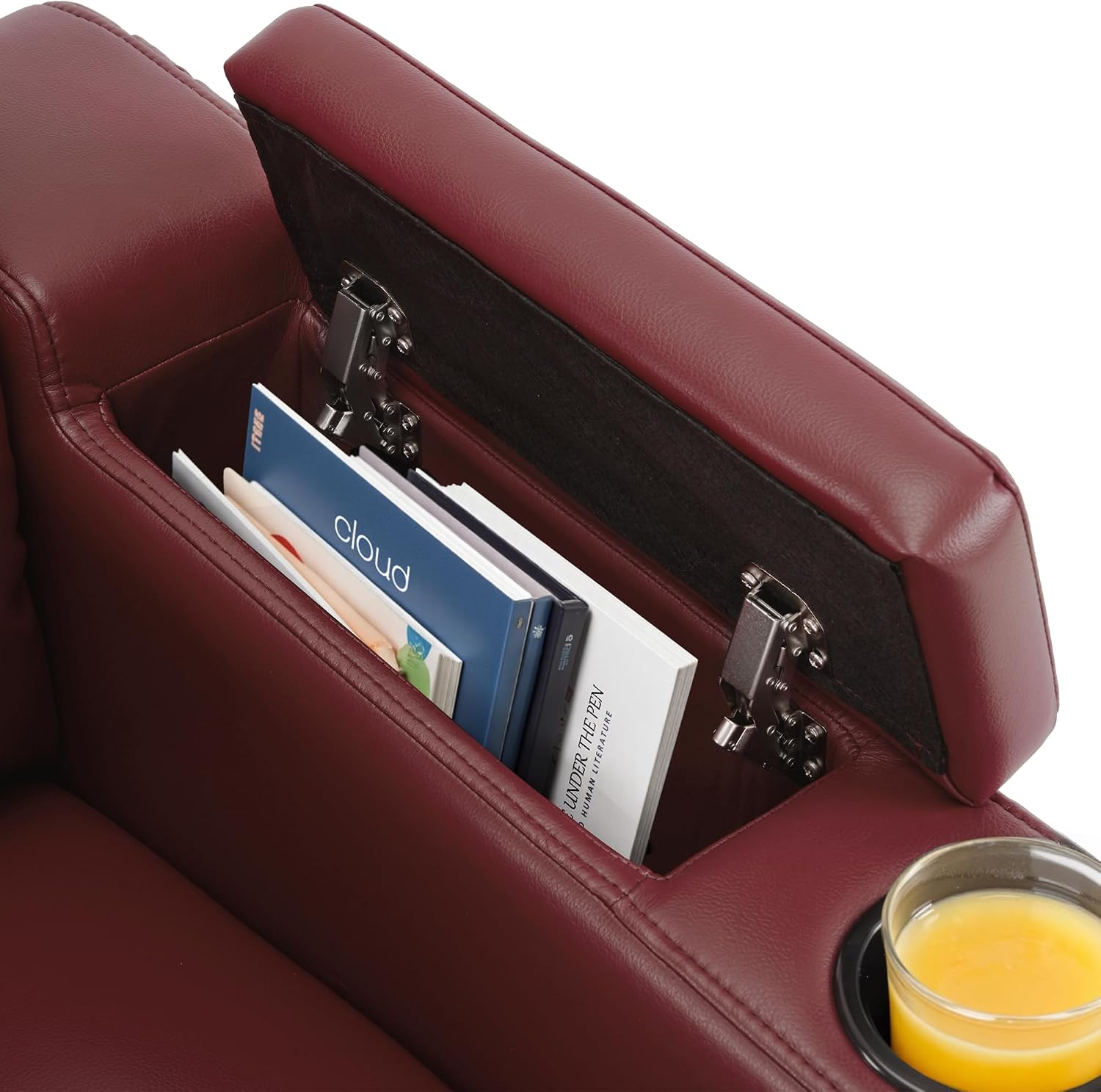 MCombo Oversized Power Recliner Chair with Adjustable Headrest & LED Light for Adults, Zero Gravity Recliner with USB & Type C Ports, Cup Holders for Living Room & Home Theater, Faux Leather HTS401