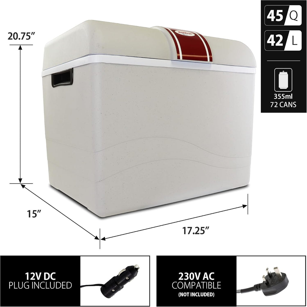 Koolatron 12V Iceless Cooler & Warmer – Portable Electric Cooler/Nevera Portátil Eléctrica for Car Truck Camper Boat, Hard Sided Mini Fridge for Camping Picnic Travel Lunch Food Drinks Office 45 qt