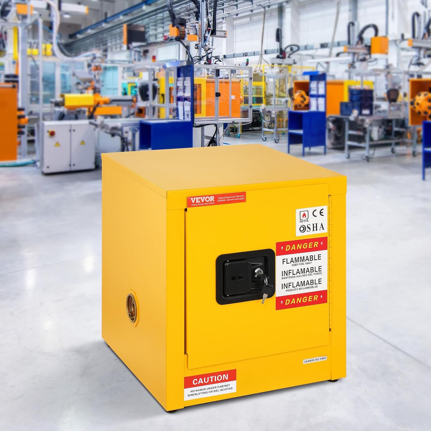 VEVOR Flammable Cabinet 17' x 17' x 18', Galvanized Steel Safety Cabinet, Adjustable Shelf Flammable Storage Cabinet, for Commercial Industrial and Home Use: Industrial & Scientific
