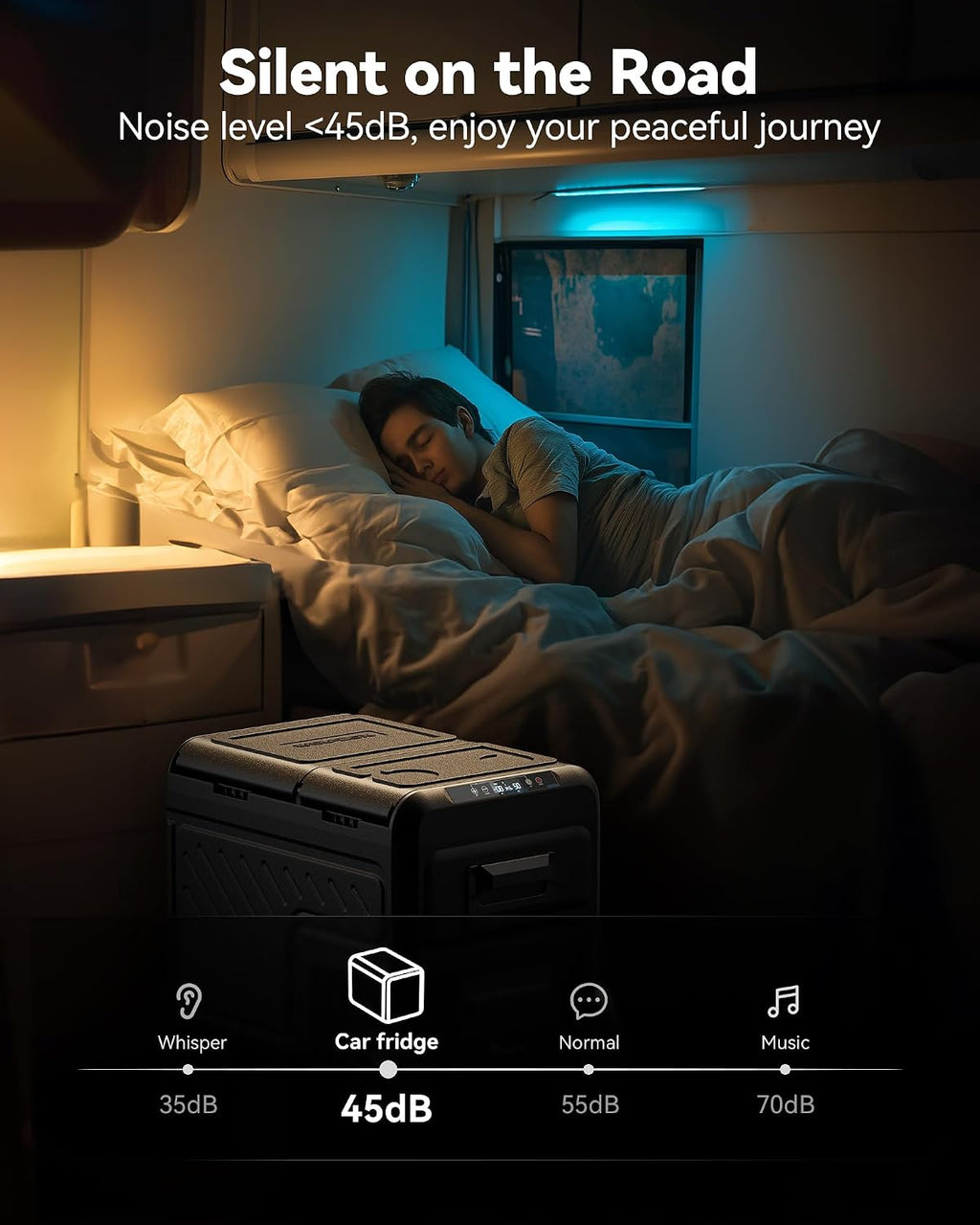 WOLFBOX 12V Car Refrigerator, 39 Quart Dual Zone Car Fridge, Portable Freezer(-8℉~68℉) with 12/24V DC 100/240V AC, APP Control Electric Cooler for Car, RV, Camping, Travel and Home Use