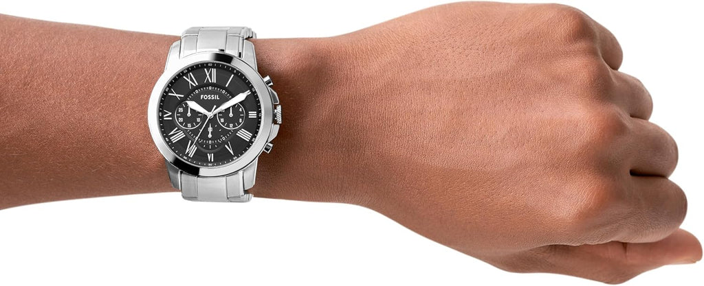 Fossil Men's Watch, Grant Quartz Stainless Steel Chronograph Watch for Men