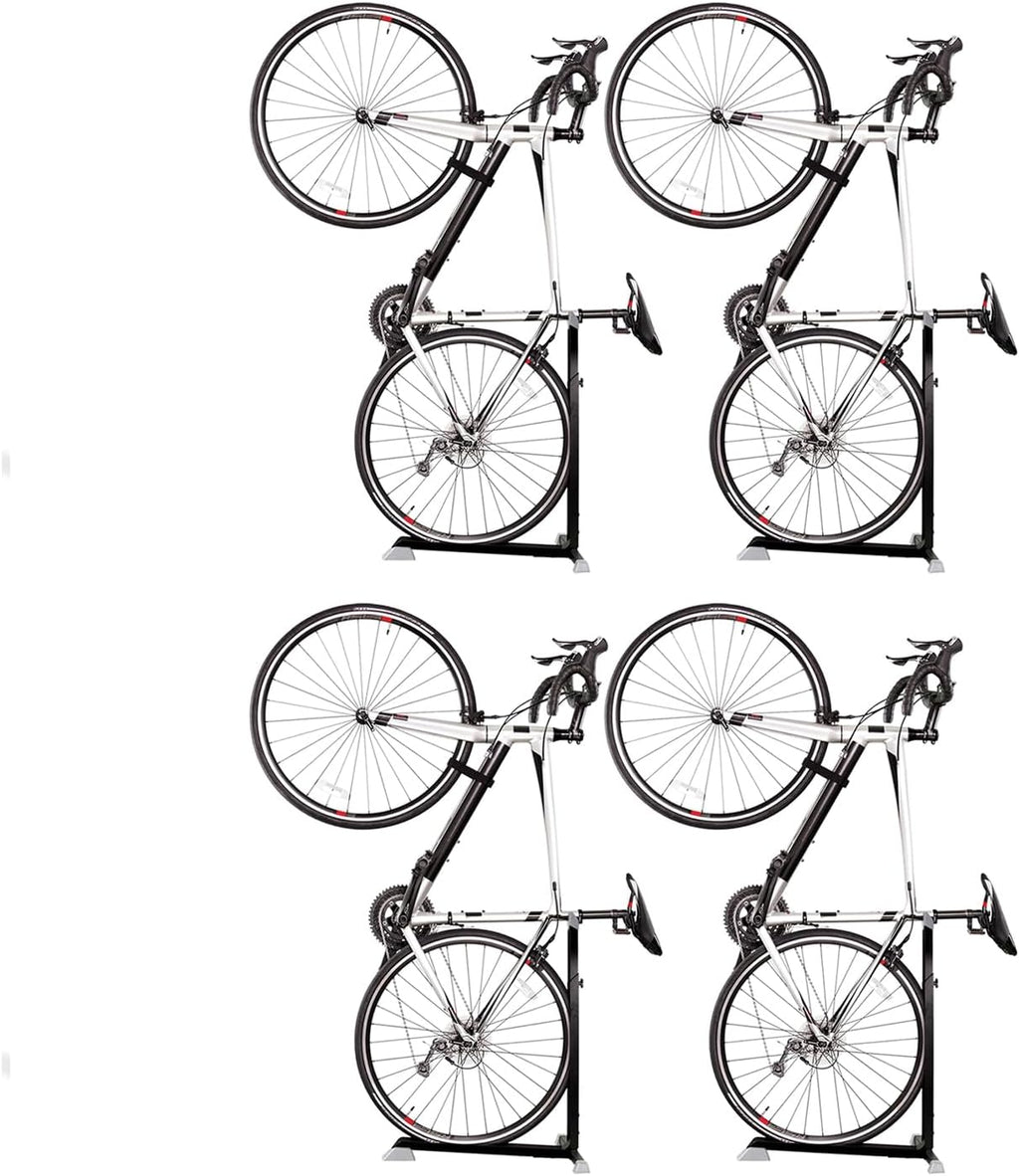 Bike Nook Stand & Vertical Storage Rack - 4 Pack with connectors- The Original Vertical Bicycle Floor Stand for Garage Storage and Indoor and Outdoor use, No Drilling Required