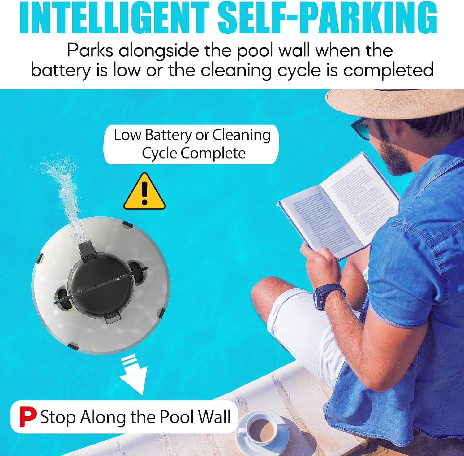 2026 Cordless Robotic Pool Cleaner, Pool Vacuum for Above Ground Pool with 120 Mins Runtime, Auto-Parking Robot Pool Cleaner for Inground Flat Pools Up to 1000 sq.ft