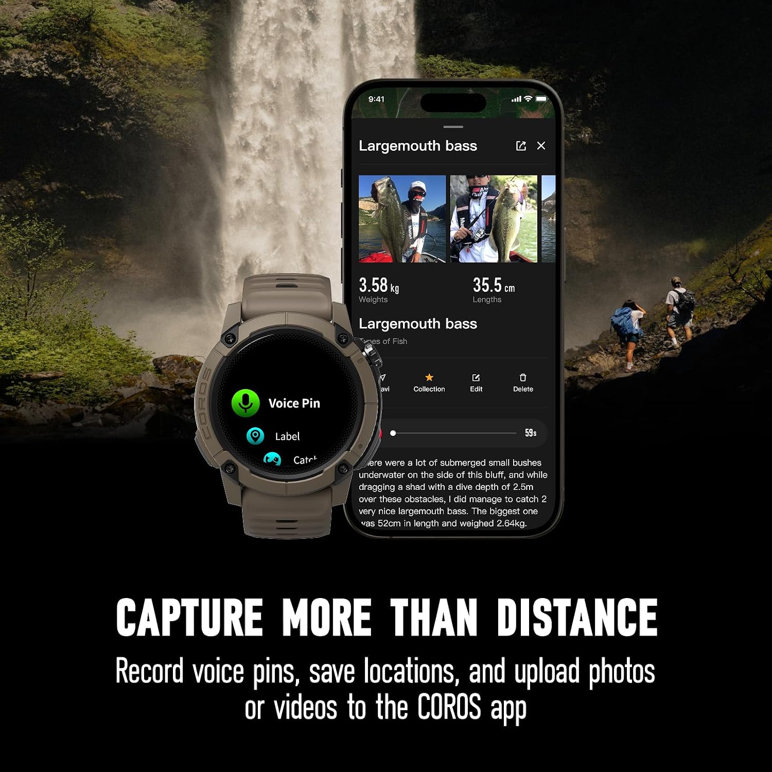 COROS NOMAD Outdoor GPS Smartwatch, 1.3' MIP Touchscreen, Global maps with Turn-by-Turn Navigation, 22 Days Battery Life, Microphone Records Voice Notes, Real-time Weather, and Safety alerts (Brown)
