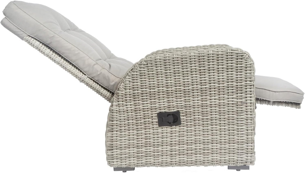 Elle Decor Vallauris Patio Outdoor Furniture Collection, Premium All Weather Wicker, 3 Piece Reclining Set, Gray