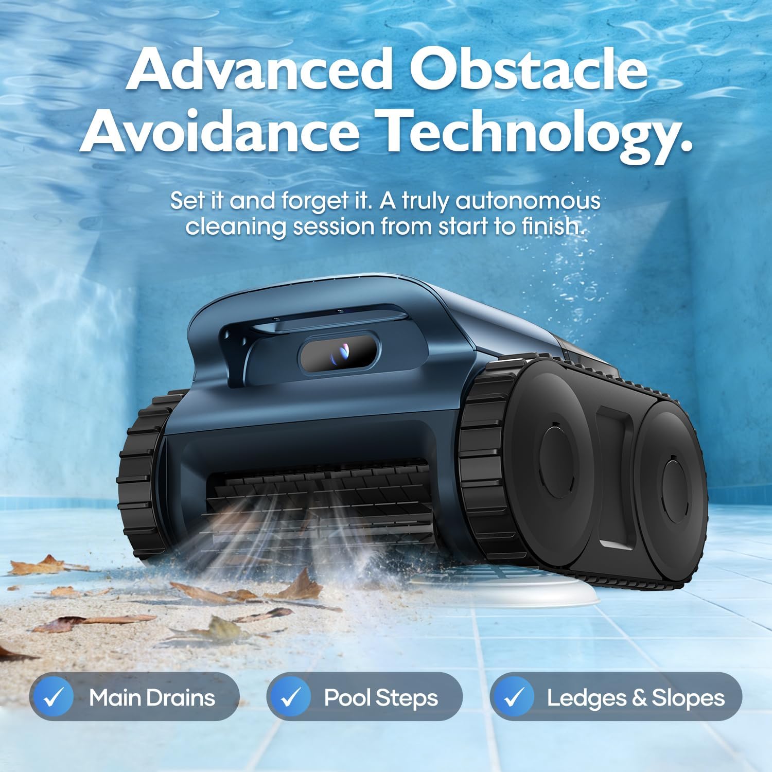 [2026 Release] Automatic Robotic Pool Vacuum for Inground & Above Ground Pools, Wall Climbing Pool Vacuum Cleaner, Cleans Floor, Walls, Waterline, Drain up to 2150 Sq. Ft., 190 Min