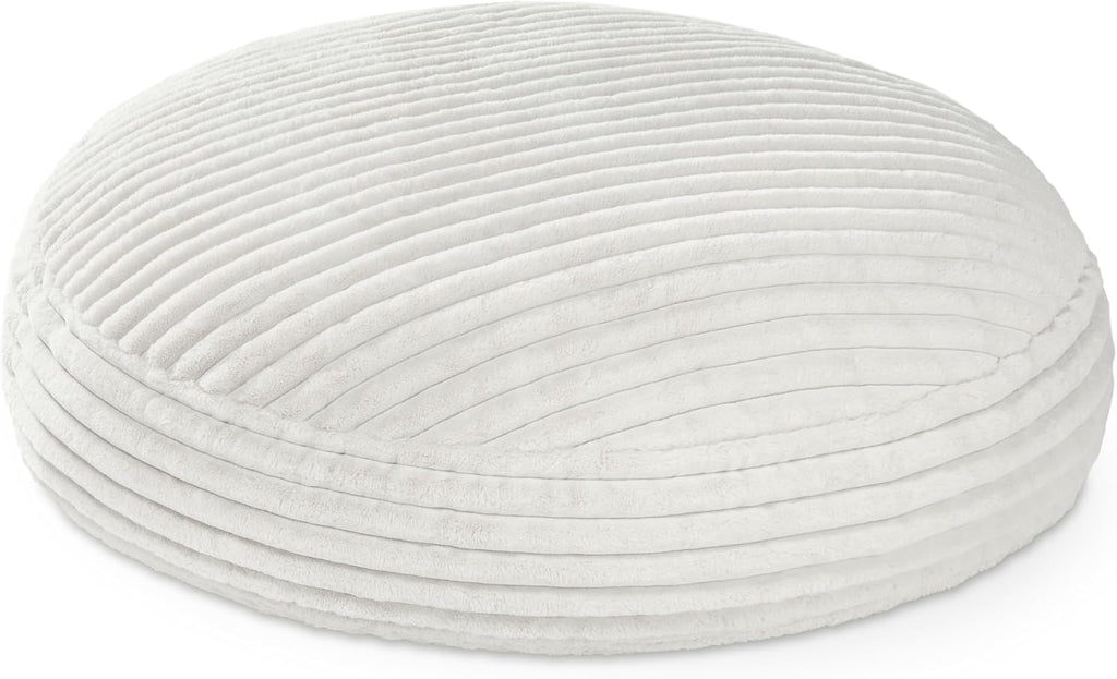 Jaxx 6 Foot Cocoon - 2-in-1 Convertible Bean Bag Bed & Large Bean Bag Chair for Adults, Premium Luxe Faux Fur - Mondo Ivory
