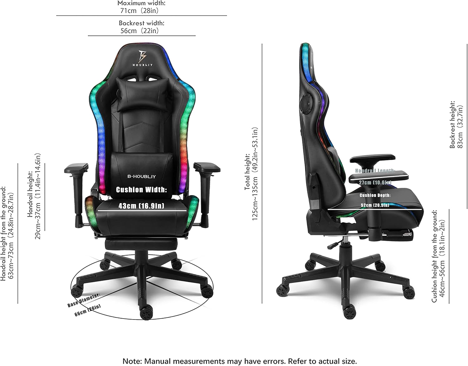 Gaming Chair with Footrest and Massage Lumbar Support,Adult Video Gaming Chair with Speakers and LED/RGB Lights, Ergonomic Computer Chair,180 Degree Tilt High Back Office Chair.,White