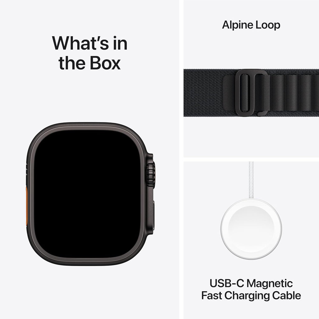 Apple Watch Ultra 3 [GPS + Cellular 49mm] Running & Multisport Smartwatch w/Rugged Titanium Case w/Black Alpine Loop - S. Satellite Communications, Advanced Health & Fitness Tracking