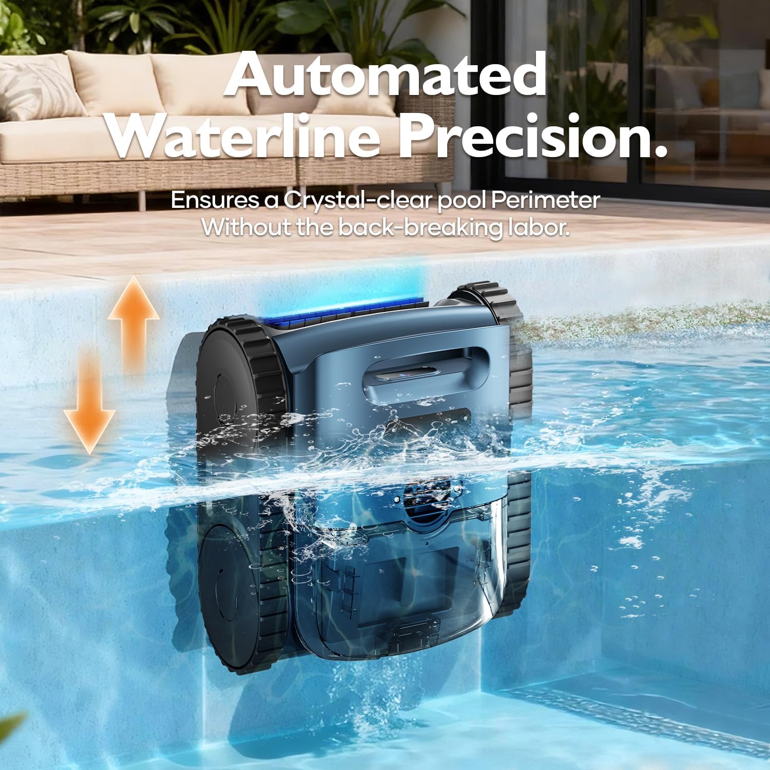 [2026 Release] Automatic Robotic Pool Vacuum for Inground & Above Ground Pools, Wall Climbing Pool Vacuum Cleaner, Cleans Floor, Walls, Waterline, Drain up to 2150 Sq. Ft., 190 Min