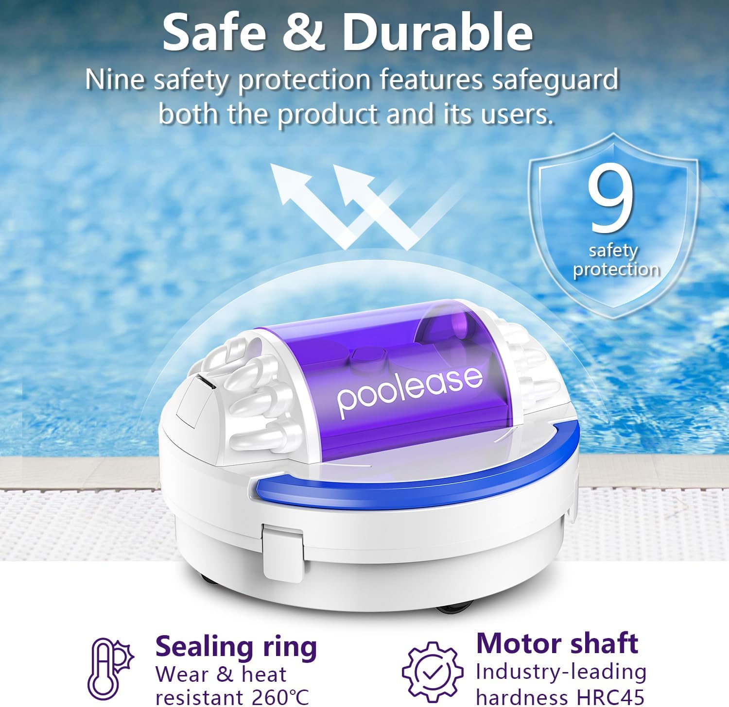 X1 Cordless Robotic Pool Vacuum, Automatic Pool Cleaner with 45W Dual-Motor, Ideal for Inground Above-Ground Flat Pool, 2L Debris Capacity