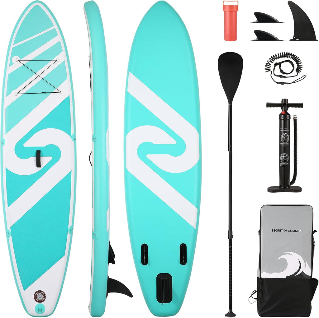Inflatable Paddle Board Stand Up Paddle Board Inflatable Paddleboard SUP Board with Premium Full Accessories 120'x30'x6' for Youth & Adults Have Fun in Oceans, River and Lakes