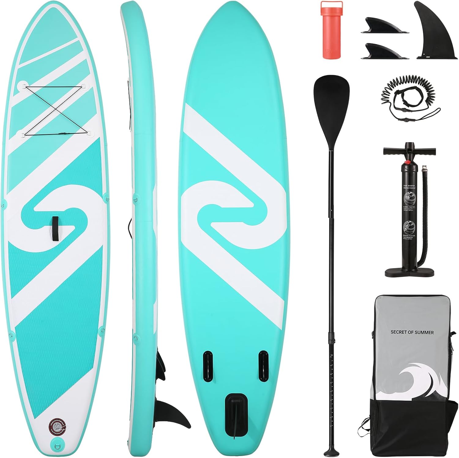 Inflatable Paddle Board Stand Up Paddle Board Inflatable Paddleboard SUP Board with Premium Full Accessories 120'x30'x6' for Youth & Adults Have Fun in Oceans, River and Lakes