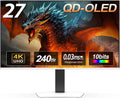 INNOCN 27' QD-OLED 3840 x 2160p 4K 240Hz Gaming Monitor, Gaming Console Ready, VRR, MAC-View Mode, HDR 400, 0.03ms, FPS/RTS, HDMI 2.1, DP, Speaker, Pivot Adjustable Stand, Ultra-Thin - GA27W1Q