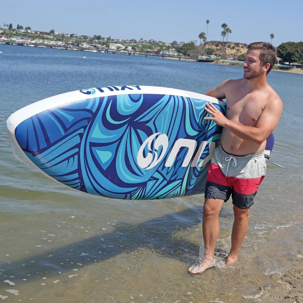 NIXY G5 Huntington Inflatable Paddle Board Compact SUP 9'6' x 32' x 6' Ultra-Light Stand Up Paddleboard, Welded Seams, Woven Drop Stitch for Durability