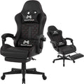 Gamtimer Gaming Chair, 400 lbs Adult Chair, High Back Computer Chair with Footrest and Linked Armrests, Office Video Game Chair with Lumbar Support (Black)