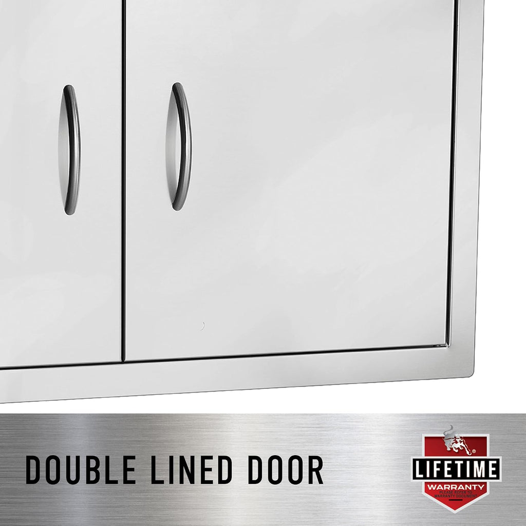 Bull Outdoor Products Premium Components for Outdoor Kitchen BBQ Island 38' Door/Drawer Combo with Reveal