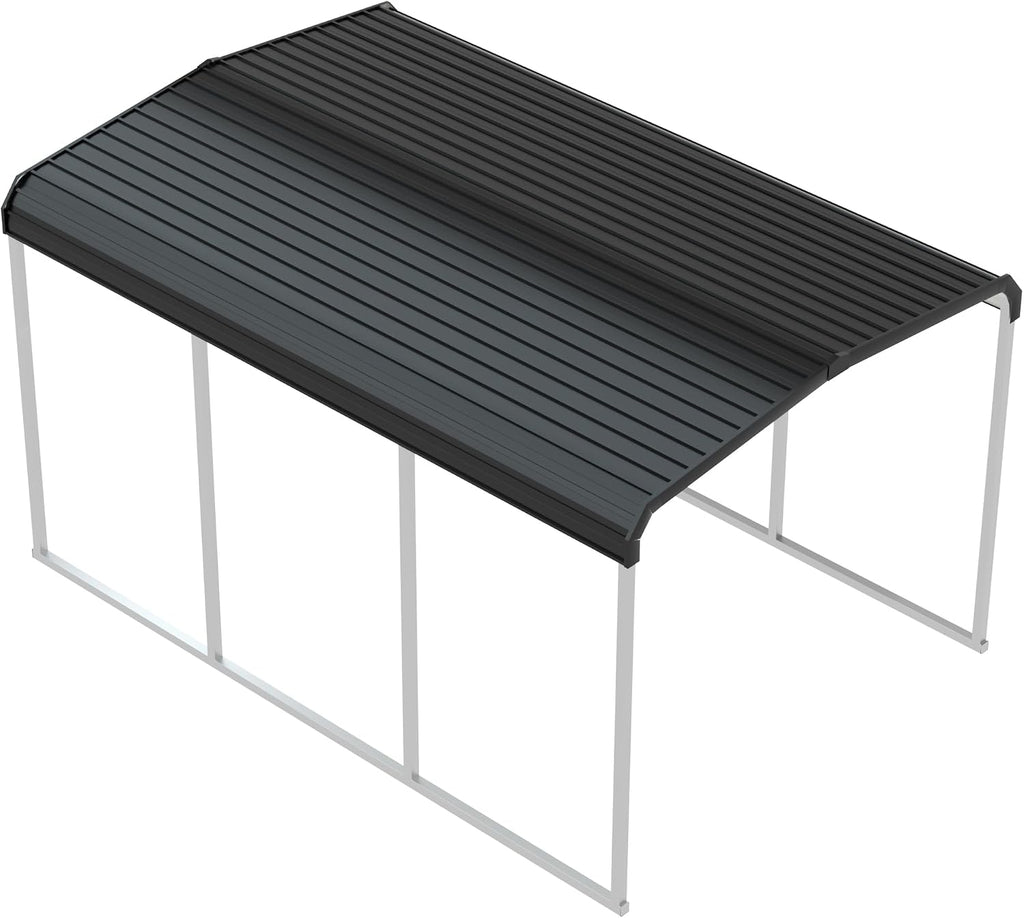 Xilingol Metal Carport, Heavy Duty Carport Canopy with Galvanized Steel Frame and Roof, Outdoor Storage Shed, Car Tent Garage Shelter for Pickup, Truck, Boat and Tractor (10x15 FT)