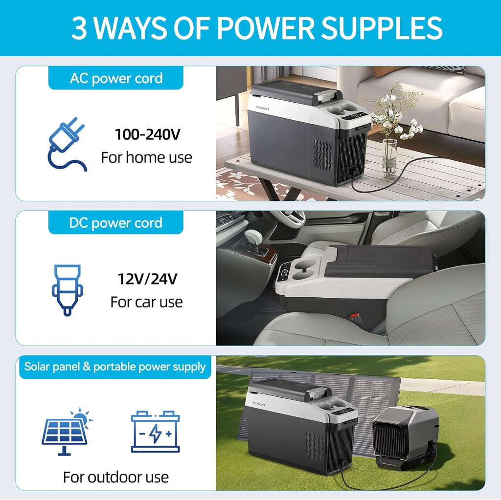 12 Volt Center Console Fridge,Car Refrigerator 16QT(15L) Cooler (-4℉-50℉),Car Refrigerator RV Fridge,Portable Electric Cooler with 12/24V DC&110V AC, For MPV,RV,Van