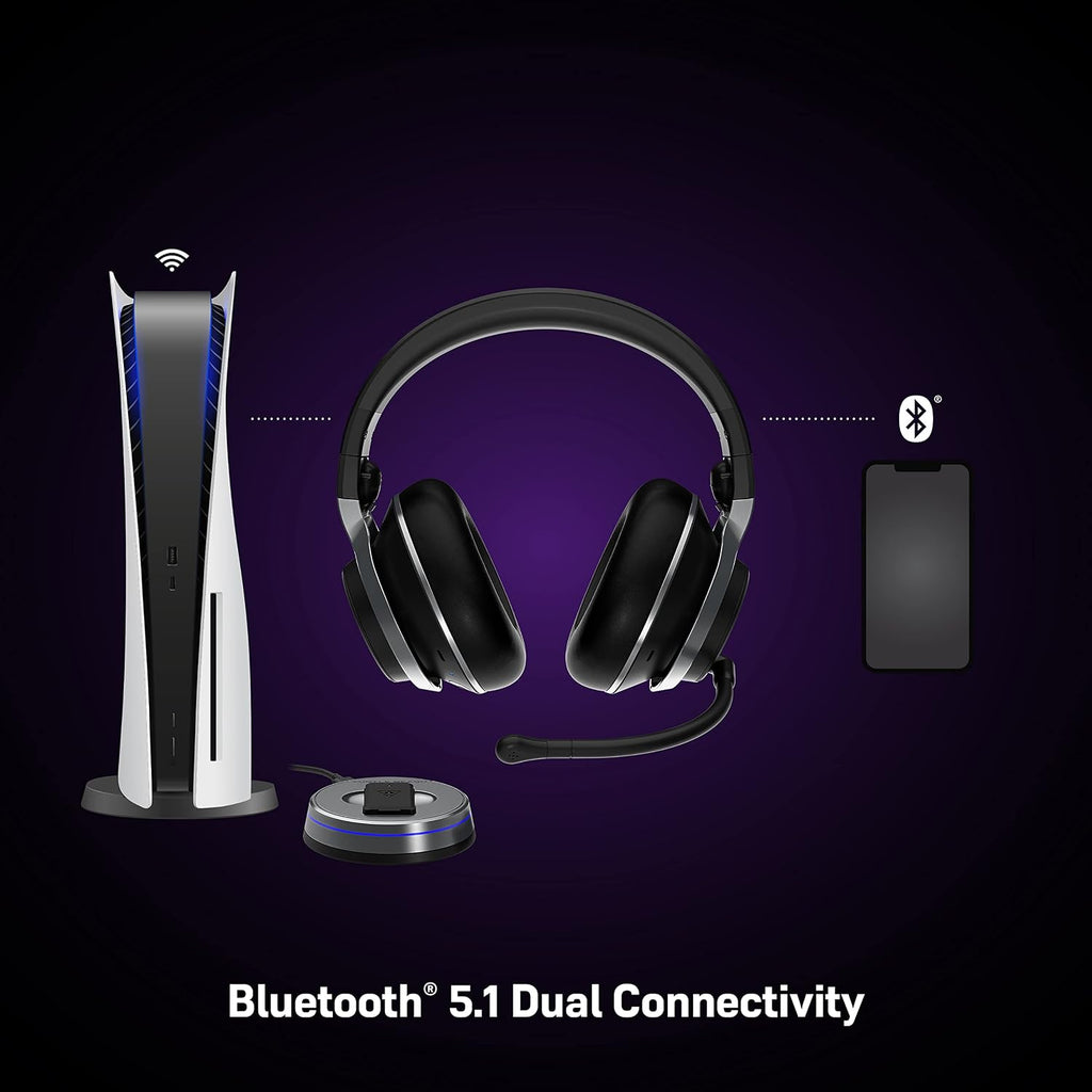 Turtle Beach Stealth Pro Multiplatform Wireless Noise-Cancelling Gaming Headset for PS5, PS4, PC, Mac, Mobile – Swappable Batteries – Black
