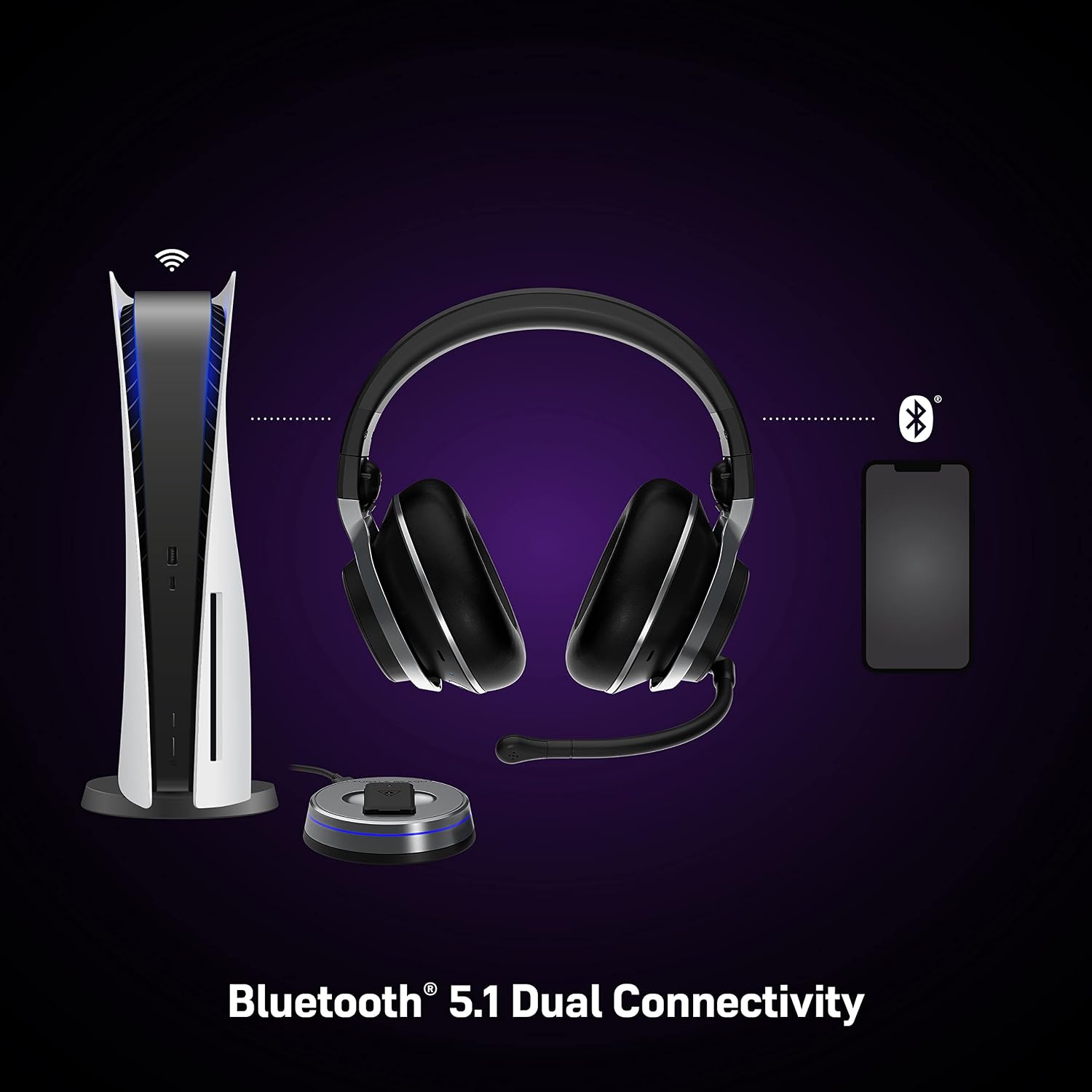 Turtle Beach Stealth Pro Multiplatform Wireless Noise-Cancelling Gaming Headset for PS5, PS4, PC, Mac, Mobile – Swappable Batteries – Black