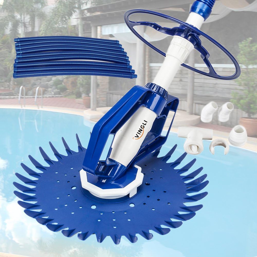 VINGLI Automatic Pool Cleaner in-Ground Suction-Side Vacuum-Generic Climb Wall Pool Sweeper