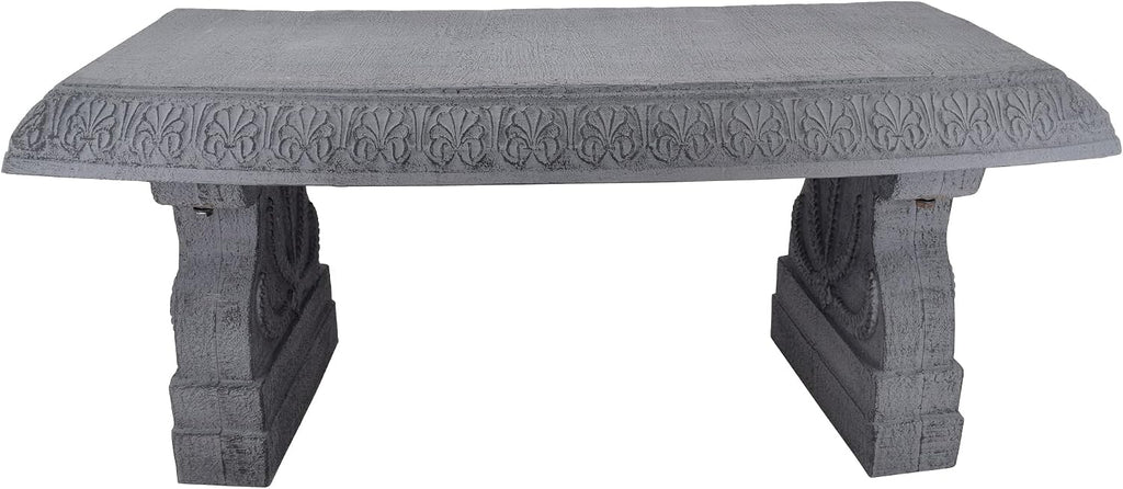 Arcadia Garden Products BE02 Fiberclay Garden, Outdoor Bench, Patio Seating for Front Porch Park Outside Furniture Decor, Gray