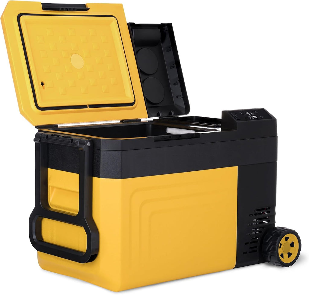 Newair 25 Qt. Portable Electric Cooler, 12v Car Mini Fridge, Hard Lunch Box for Jobsite, Workshop, Camping | Battery Powered Outdoor Cooler by 18/20V Dewalt, Bosch, Makita, Milwaukee Tool Batteries