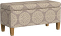 HomePop Drake Large Decorative Storage Bench -Brown Medallion