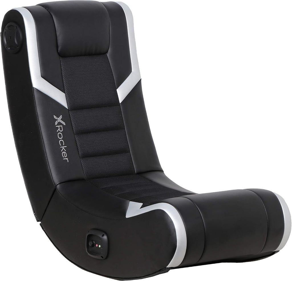 X Rocker Eclipse Video Gaming Floor Chair, Headrest Mounted Speakers, 2.0 Bluetooth, Wireless, 5110301, 31' x 27.5' x 16.5' & Nintendo Neon Purple/Neon Orange Joy-Con (L-R) - Switch