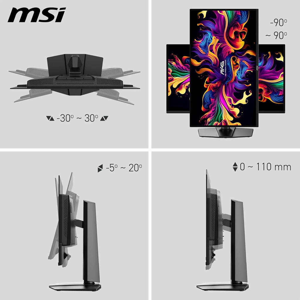 msi MAG 274QP QD-OLED X24 27-Inch WQHD Gaming Monitor, 2560 x 1440 Quantum Dot OLED Panel, 240Hz, 0.03ms, Adaptive-Sync, HDMI2.1, DP 1.4a, Tilt/Height Adjustable, Black