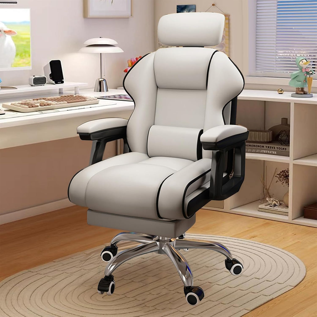 Executive Office Chair Reclining with Footrest Ergonomic Computer Desk with Lumbar Support Big and Tall Home High Back Gaming Chair for Office Home Study